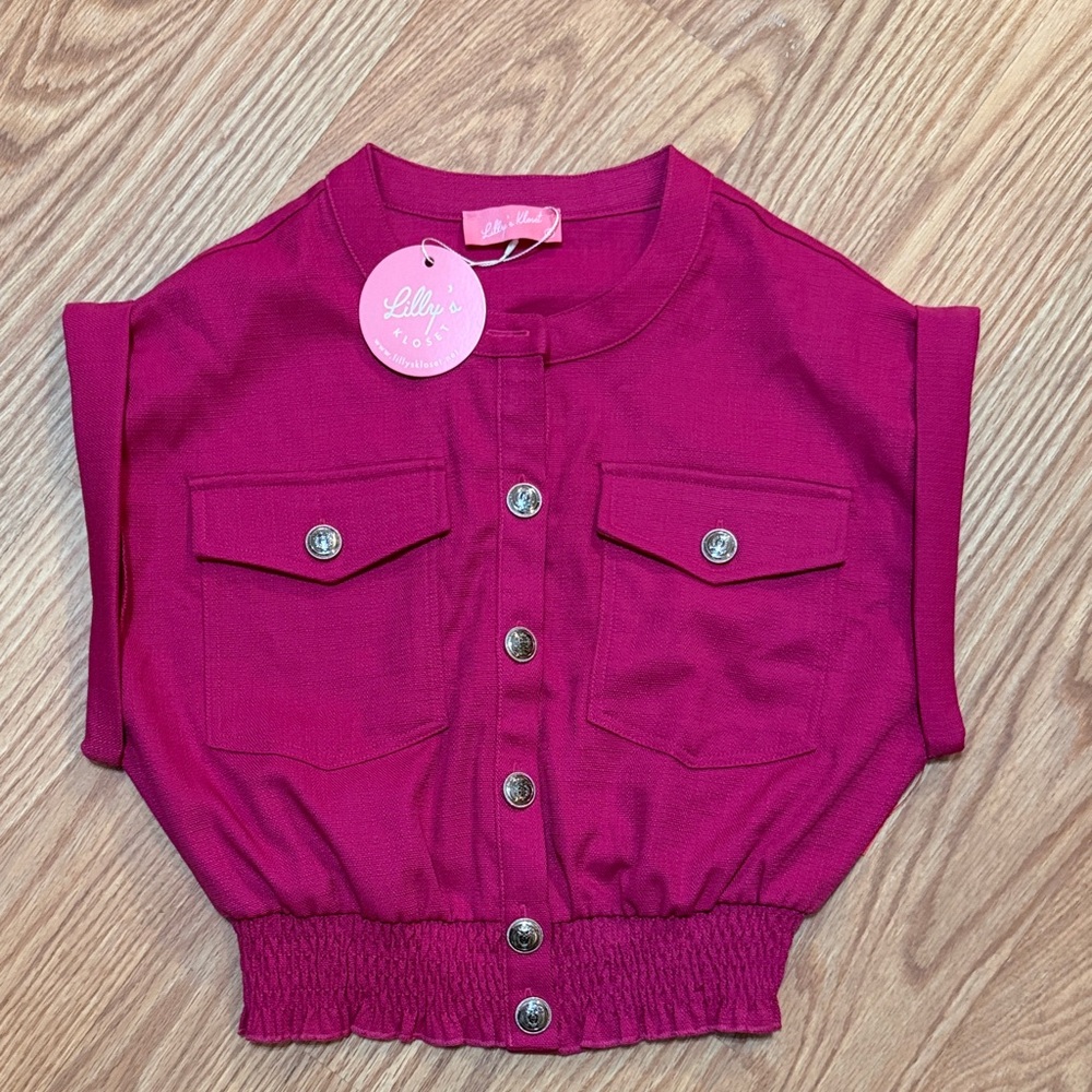 NWT Lilly’s Kloset Pink Knit Top Size Small Womens Lightweight Sweater Blouse